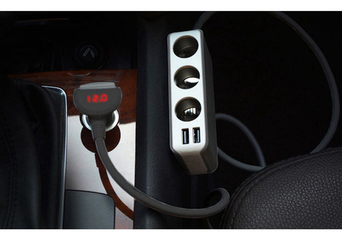 Divisor De Cargador De Coche, 120 W, 12 V/24 V, 3 Enchufes,
