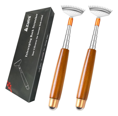 Rasca Espaldas Telescópico Aitouch 51.5 Cm Acero Y Madera