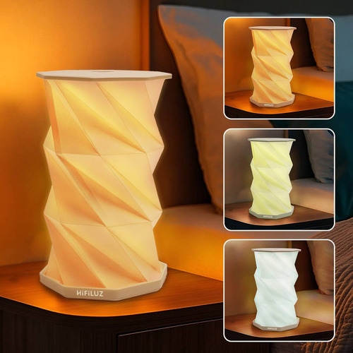 Lámpara De Escritorio De Noche De Mesa De Buró Tres Colores Plegable Luz Ajustable De Papel Usb Recargable Decoración Del Hogar Fiesta Acampada