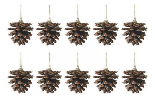 2 X 10x Decoraciones Colgantes De Conos De Pino Navideños