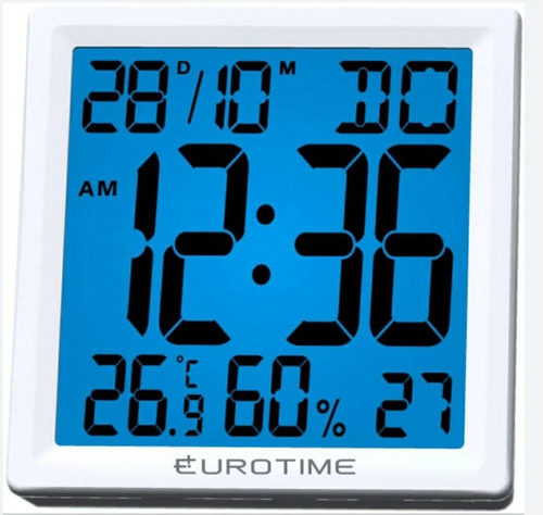 Reloj Despertador Eurotime 77/532.01 Con Fecha Y Temperatura