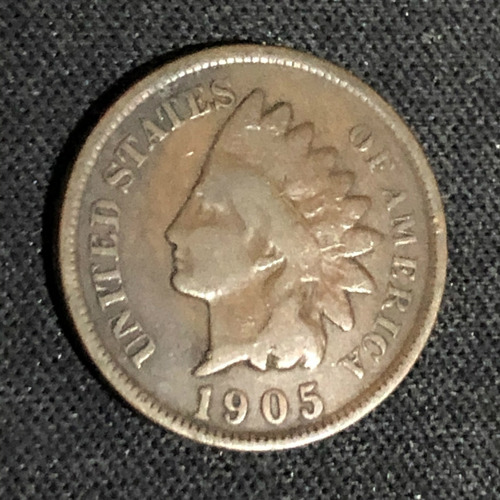 Moneda 1 Centavo Dolar Usa 1905 Indian Head De Coleccion