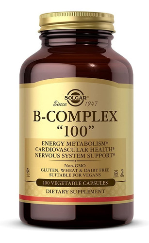 Complejo B 100 Mg 100cap Solgar - Unidad a $2109