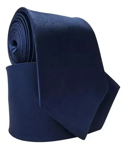 Gravata Social Noivo Padrinho Cetim Liso 80 Cores Disponível Cor Azul-marinho
