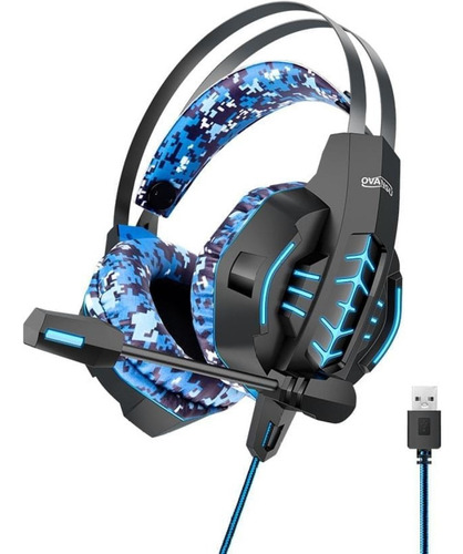 Imagen 1 de 4 de Auricular Gamer Ovansu Osaugz780 Camuflado 7.1 Usb Led Full