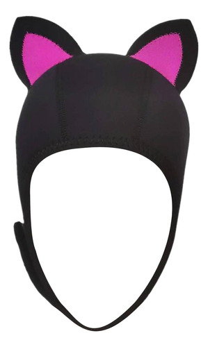 Capucha De Buceo Con Gorro De Surf, Neopreno Negro Rosa Rojo