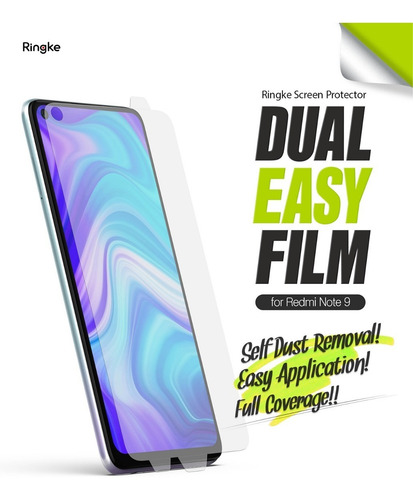 Imagen 8 de 8 de Film Dual Easy Xiaomi Redmi Note 9 Ringke Pack X2 Original