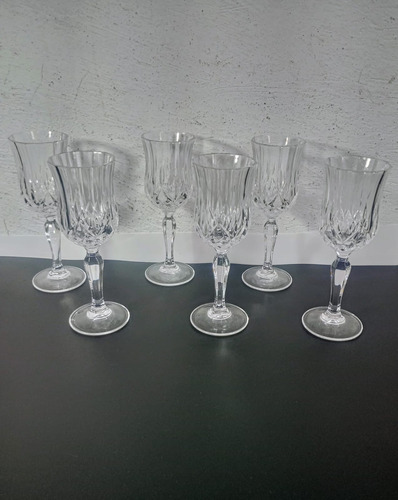 Vintage Juego Copas Para Jerez Cristal Cortado Transparente (Usado)
