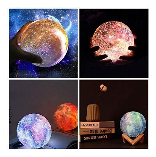 Lampara De Luna Segoal 16 Colores Led Luz De Noche De Estrel