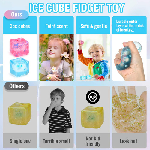 Cubo De Hielo Fidget Toy Sensory Para Estrés 2 Pzas