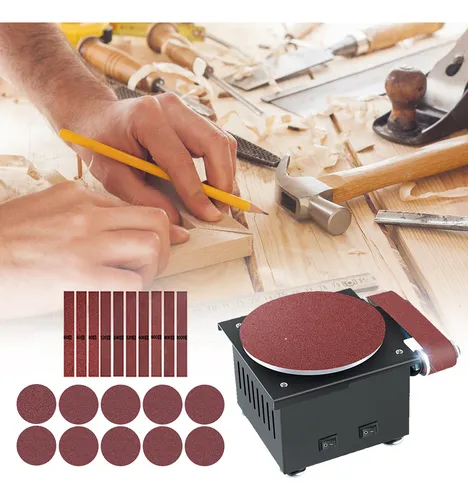 Mini Lijadora De Banda Y Disco Con Lijadora De Mesa Con Bibl