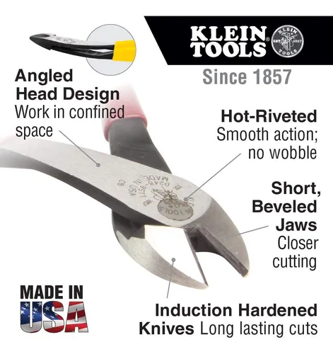 Alicates De Corte Diagonal Klein Tools J2000-48 De 8 Pulgada
