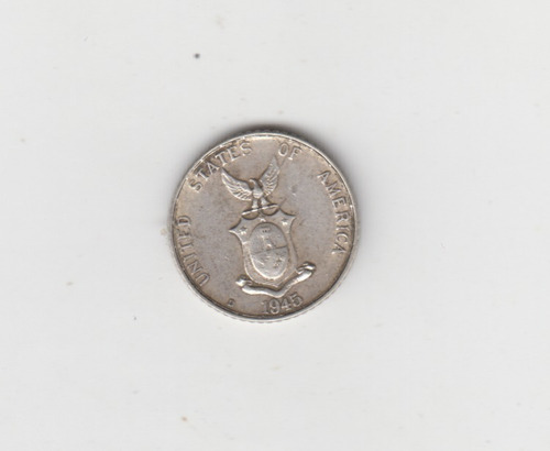 Moneda Filipinas 10 Cents Año 1945 Plata Muy Bueno