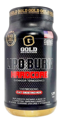 Quemador Termogenico Lipo Burn Hardcore Gold Nutrition 120tb