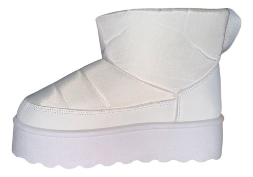 Bota Furor Dama Afelpada Invierno Plataforma Blanco 26433