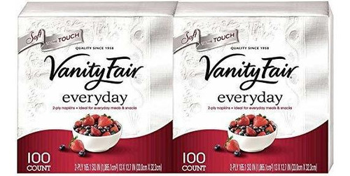 Vanity Fair Todos Los Días Servilletas, Blanco - 100 Ct - 2 