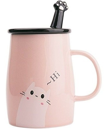 Angelice Home Pink Cute Cat Mug Taza De Cafe De Ceramica D