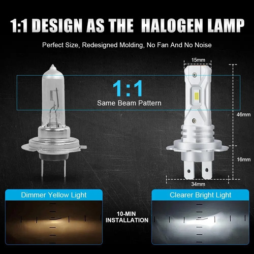 Lâmpada De Farol H7 Led Par - Soquete Original