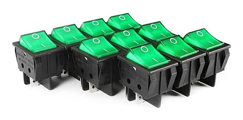 Barco Luz Uxcell 10pcs Ca 20a / 22a 125v / 250v Dpst 4p De E