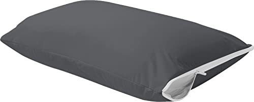 Funda De Almohada Queen Impermeable Gris De Cierre 2 Piezas