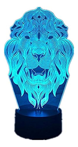 Lion Face Night Light 7 Colores Cambiantes Animal Led Night 