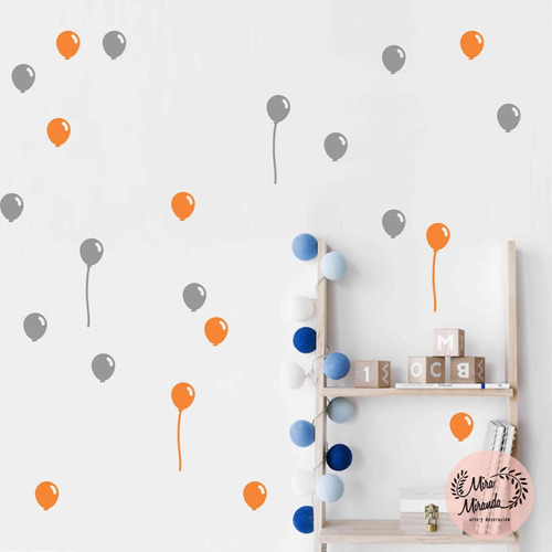 Vinilos Decorativos Pared Trama Globos Cumpleaños Infantil