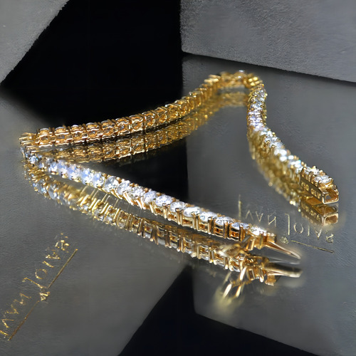 Pulseira Riviera 20 Cm Com 61 Diamantes 10pts Em Ouro 18k