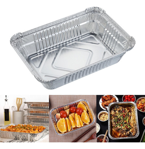 Bandeja De Papel De Aluminio Desechable Para Llevar De 10 Un