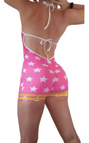 Catsuit Corto Enterito Fanaticas Del Entrenamiento Push Up Wonder Woman 1