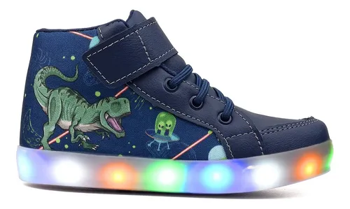 TÊNIS INFANTIL BOTINHA DINOSSAURO COM LED