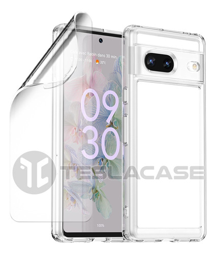 Carcasa Para Google Pixel 7 Rígida Clear + Mica Hidrogel