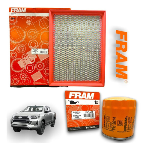 Kit Filtros Toyota Hilux 2.4 2.8 Td Tdi Sw4 Aire Y Aceite