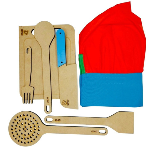 Set De Utensillos De Cocina Infantil + Gorro Chef Juego Niño