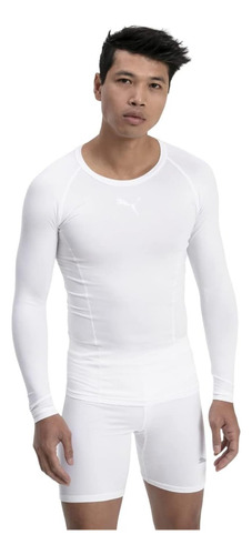 Playera Puma Baselayer 655920 04 Color Blanco Original!