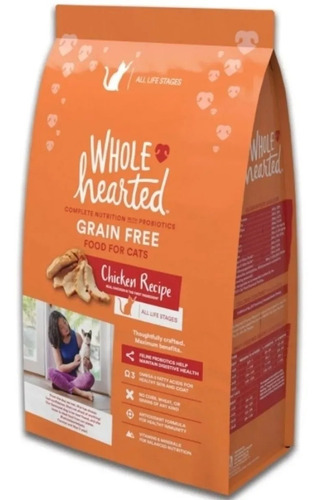 Alimento Natural Para Gato Receta Pollo Wholehearted 5.4kg