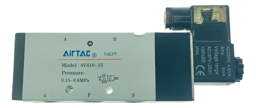 Valvula Neumatica Airtac Monoestable 4v410-15a 5/2vias 220v