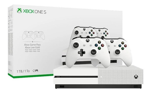  Console Microsoft Xbox One S 1tb 2 Controles Lacrado Nf-e