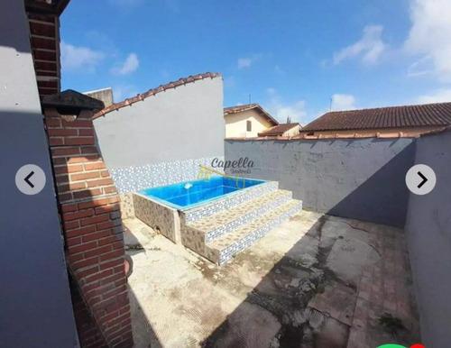 Oportunidade De Conquistar O Seu Sonho! Casa Com Piscina Na Praia De Itanhaém Com 2 Dormitórios À Venda Por R$ 200.000