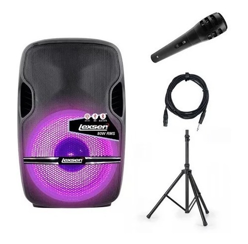 Caja Acustica Kit Lexsen Tiny 80w Mic + Soporte