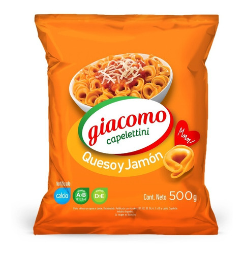 Giacomo Pasta De Semola Capelettini Queso Y Jamon 500 Gr