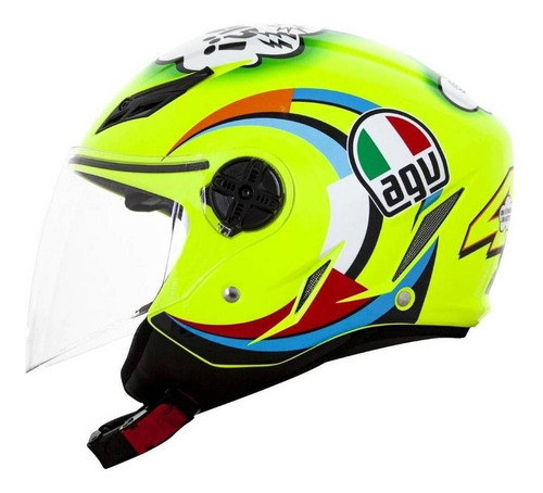 Casco de moto AGV Blade Misano 2011 abierto color amarillo fluo talla 61