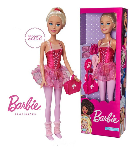 Boneca Barbie 70cm Profissão Bailarina Dançarina Articulada 