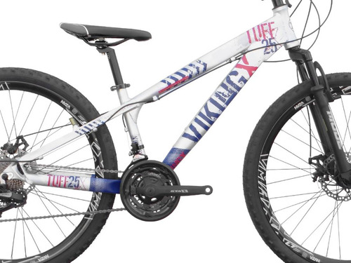 Bicicleta Viking X25 Para Grau Aro 26 Freio Disco 21v Cor Prata/azul