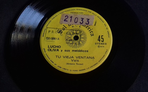 Single Lucho Oliva Y Sus Melódicos - Tu Vieja Ventana