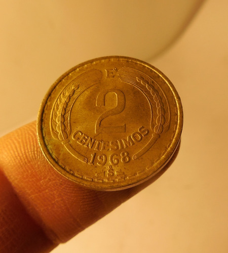 Moneda 2 Centesimos. Chile 1968