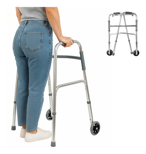 Andadera Ortopédica 2 En 1 Con Ruedas | Plegable Y Ajustable