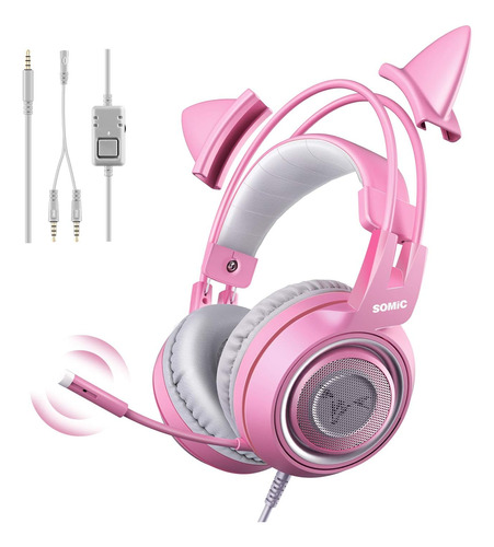 Somic G951pink Gaming Headset Para Pc, Ps4, Portátil: 7.1 Vi