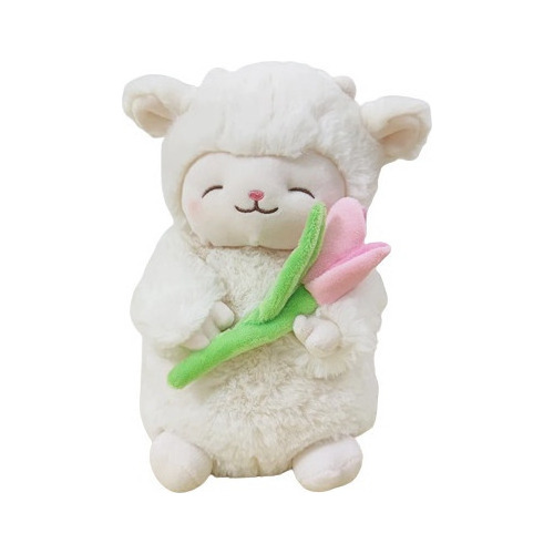 Tulipán Dulce Flor Oveja Blanca Muñeca Abrazo Peluche Suave