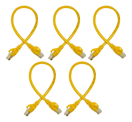 Patchcord Utp Cat6 30cm Amarillo P6003y 100%cobre Enson 5pz