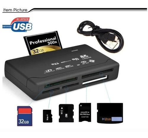 Lector De Memorias Todo En Uno Xd Cf Micro Sd Pro Duo Ms